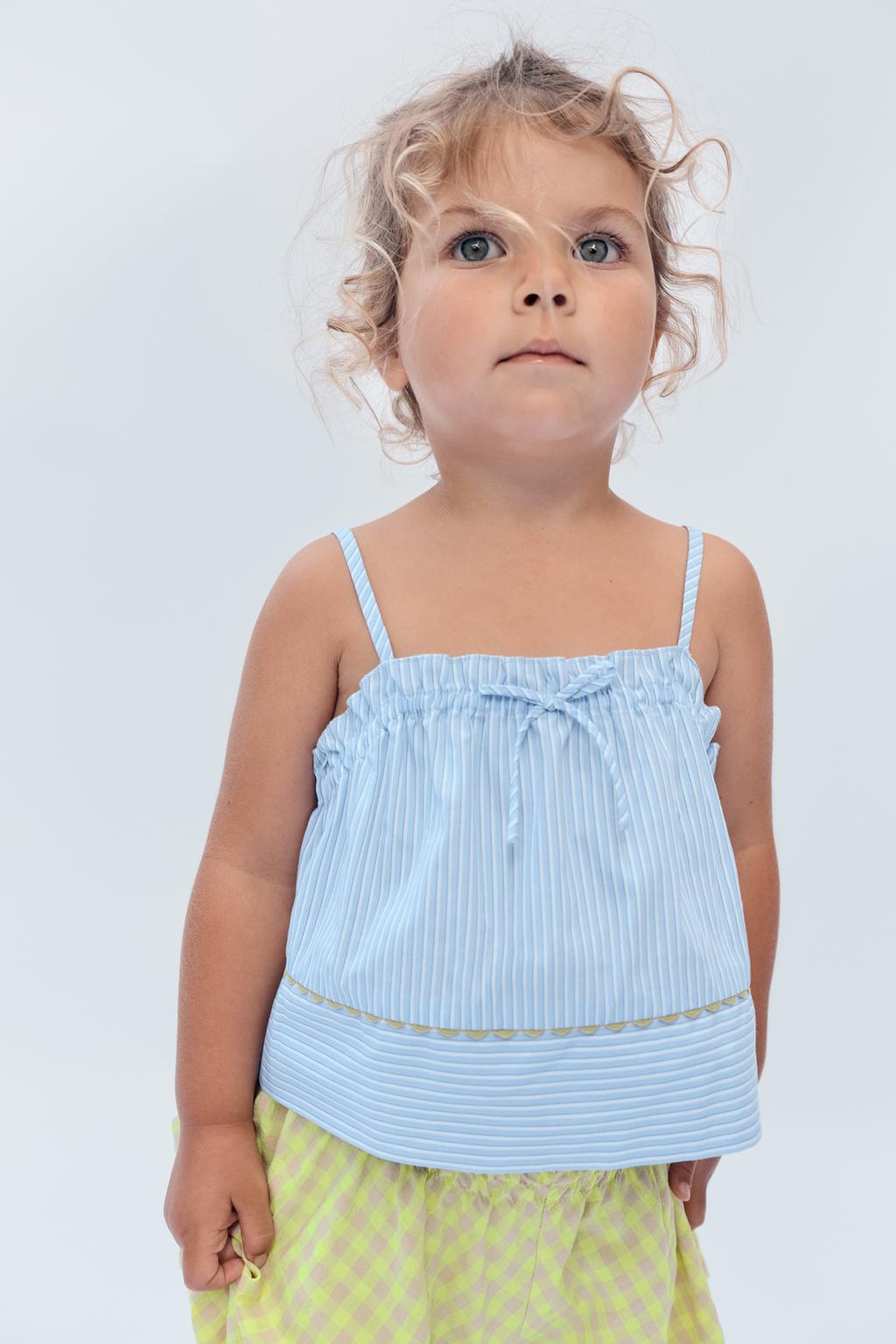 Топ с полосатыми оборками, ограниченное издание, 2-14 лет