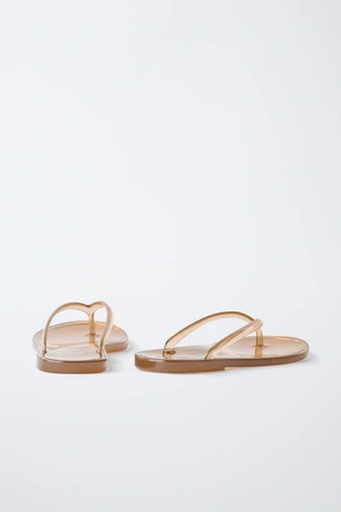 Прозрачные шлепанцы с петлей для большого пальца- Заказать в России