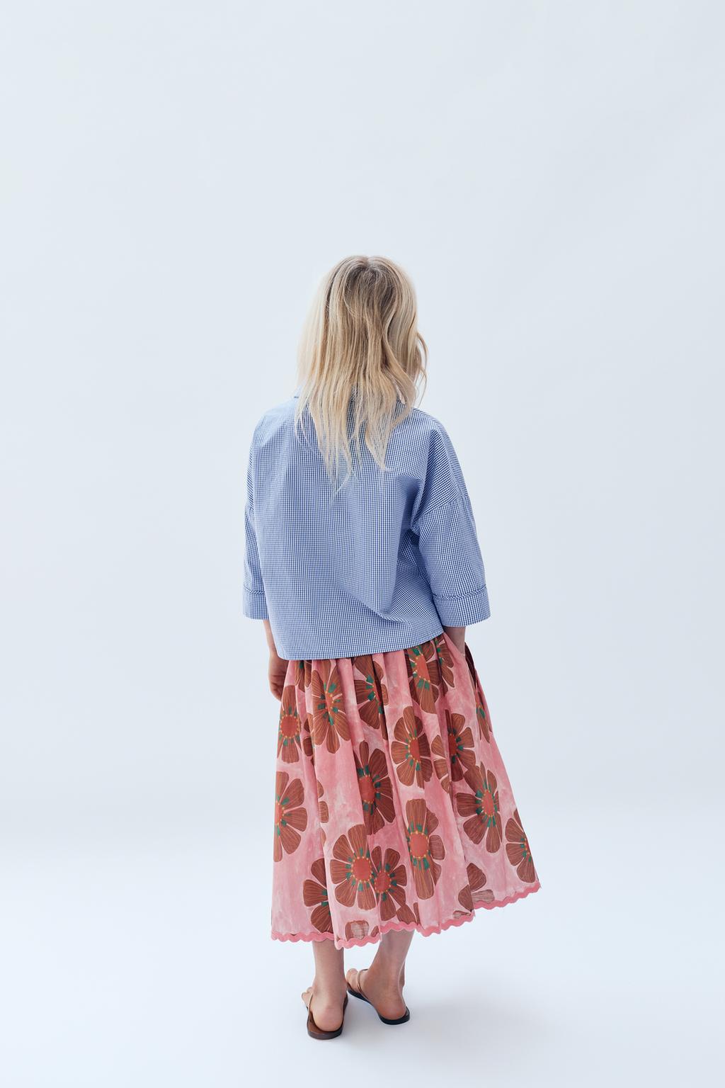 Миди-юбка limited edition с цветочным принтом для девочек 6-14 лет