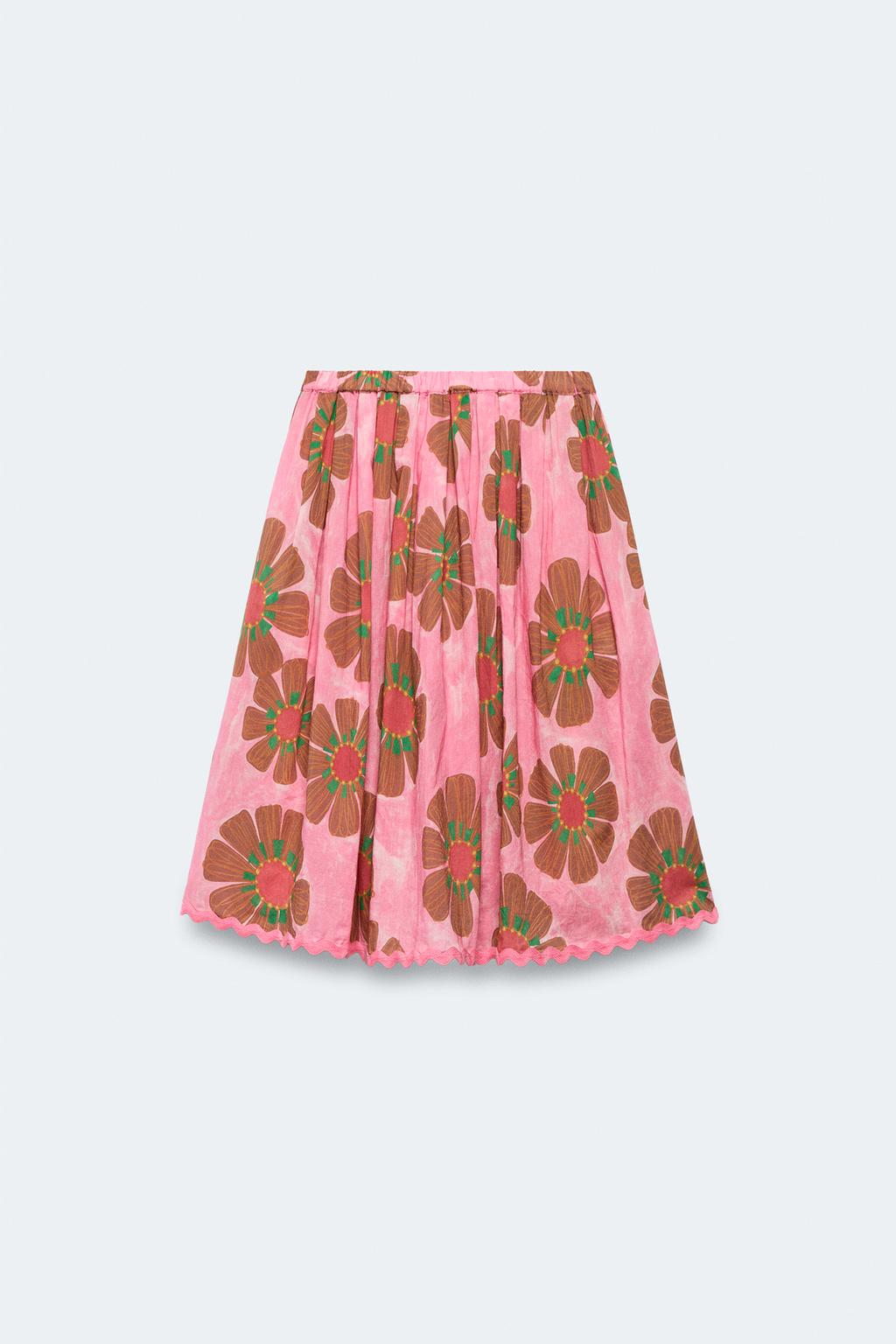 Миди-юбка limited edition с цветочным принтом для девочек 6-14 лет