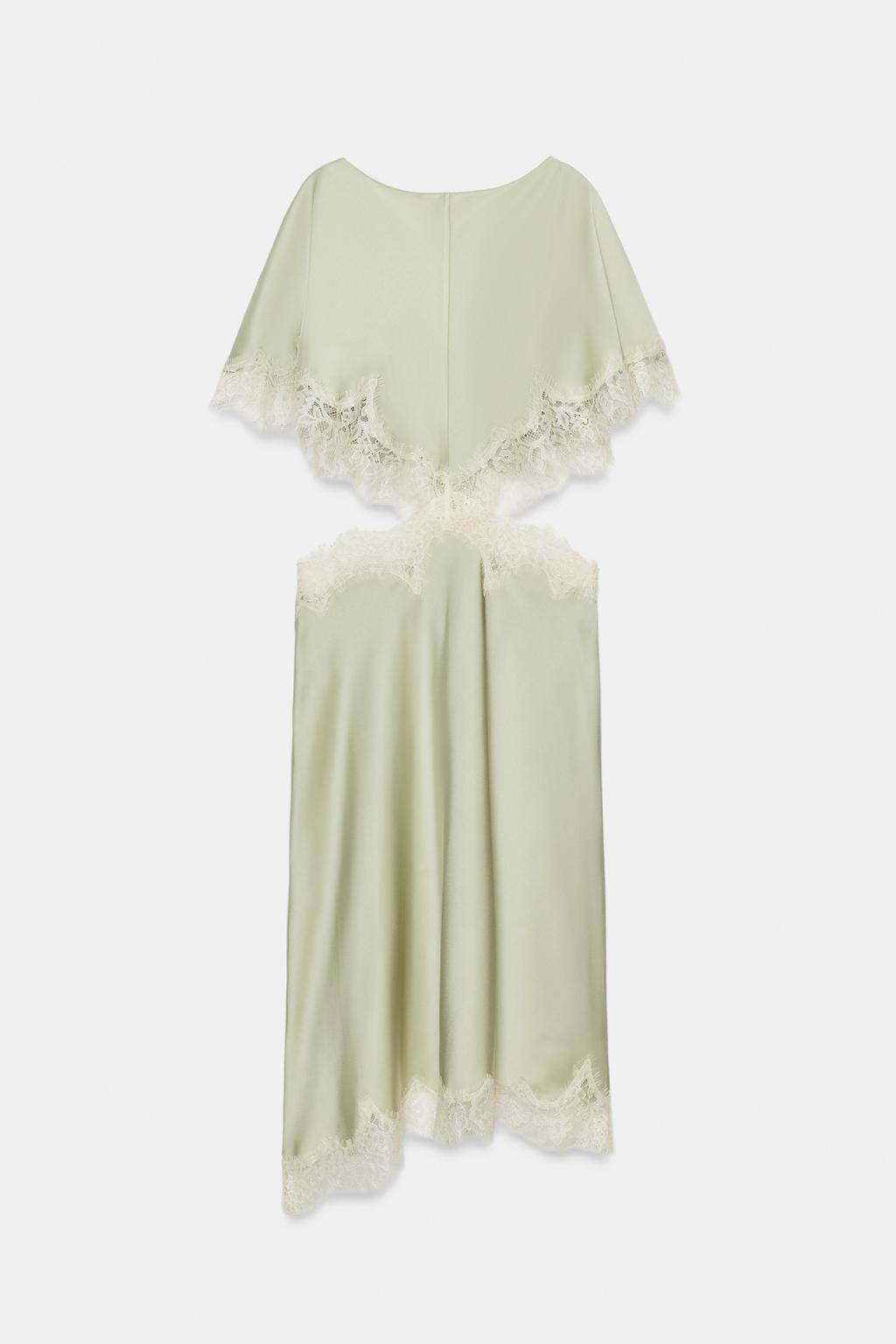 ПЛАТЬЕ МИДИ С ВЫРЕЗОМ И КРУЖЕВОМ — ZW COLLECTION