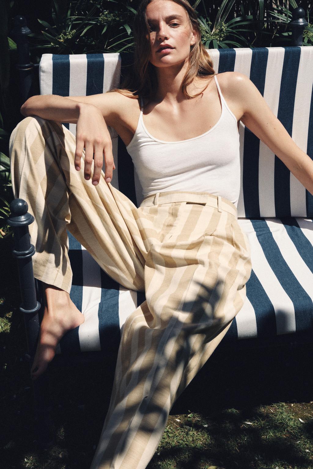 ШИРОКИЕ БРЮКИ В ПОЛОСКУ — ZW COLLECTION