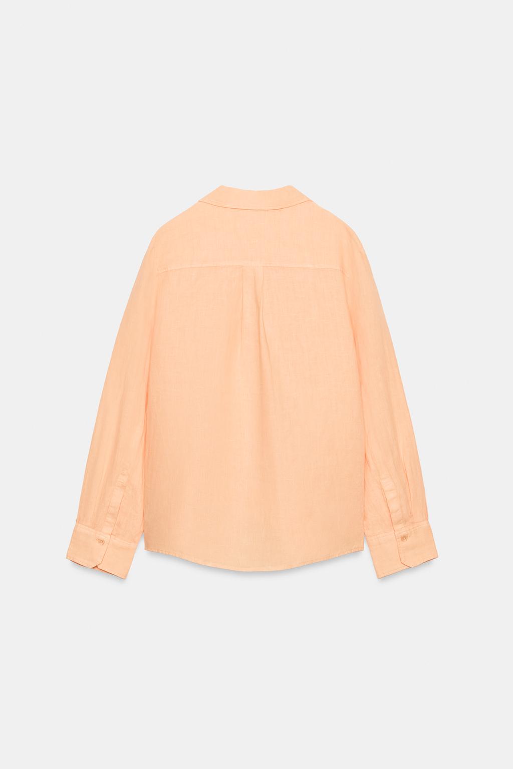 Льняная рубашка с карманом ZW COLLECTION