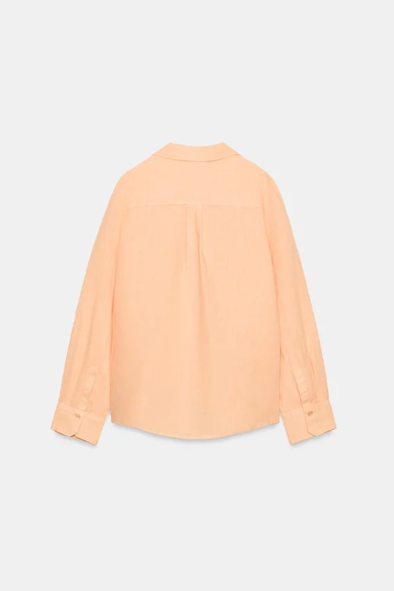 Льняная рубашка с карманом коллекция Zara «ZW»