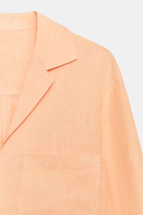 Льняная рубашка с карманом коллекция Zara «ZW»