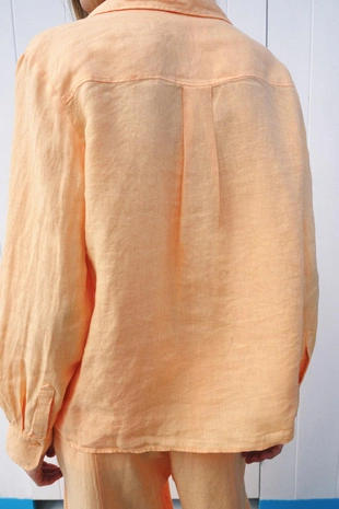 Льняная рубашка с карманом Zw Collection- Заказать в России