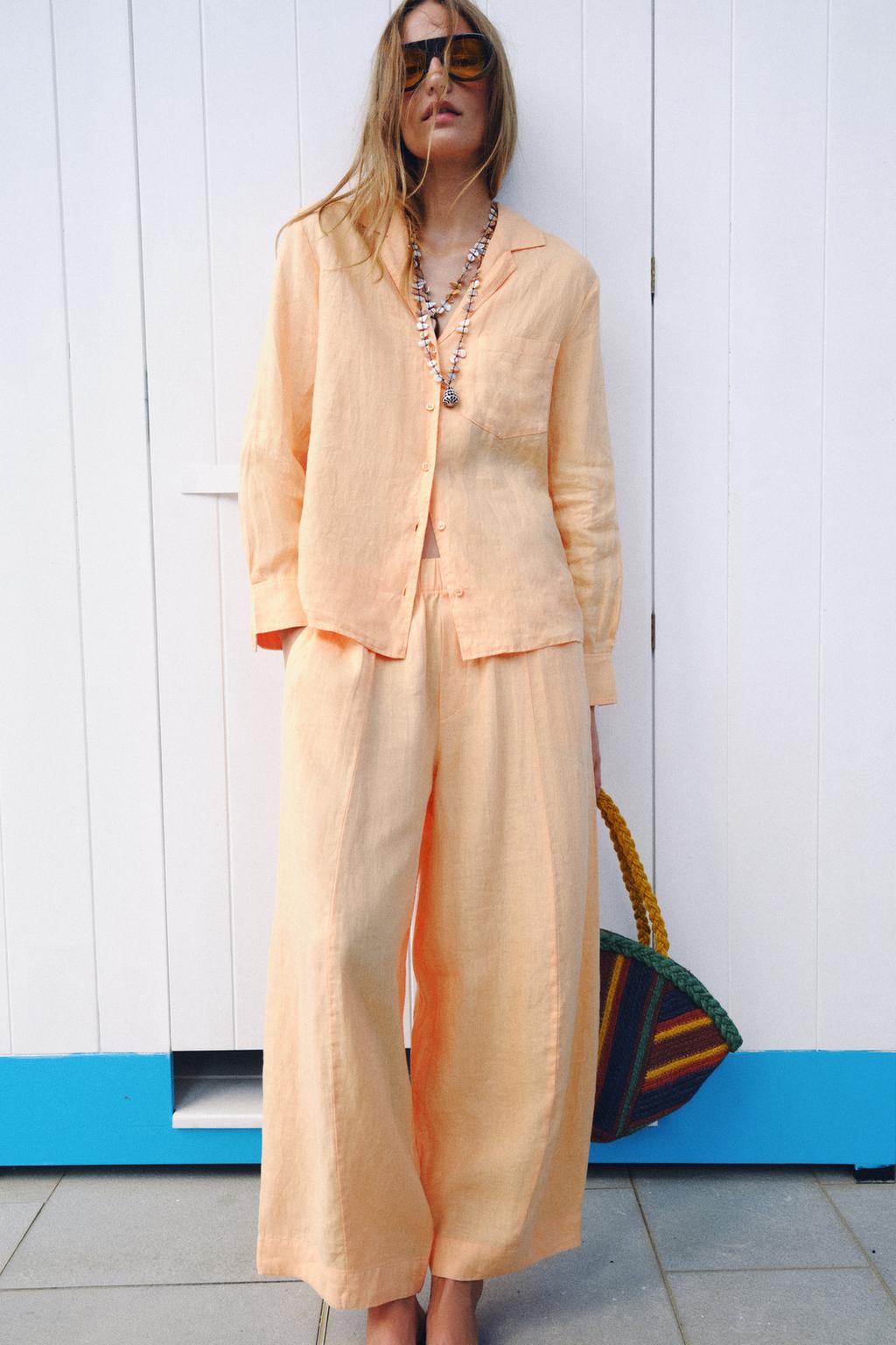 БРЮКИ BARREL ИЗ ЛЬНА — ZW COLLECTION