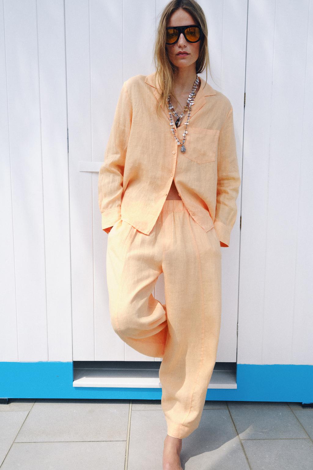 БРЮКИ BARREL ИЗ ЛЬНА — ZW COLLECTION