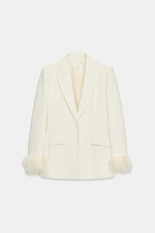 Блейзер с плечами и перьями на манжетах- Заказать в России