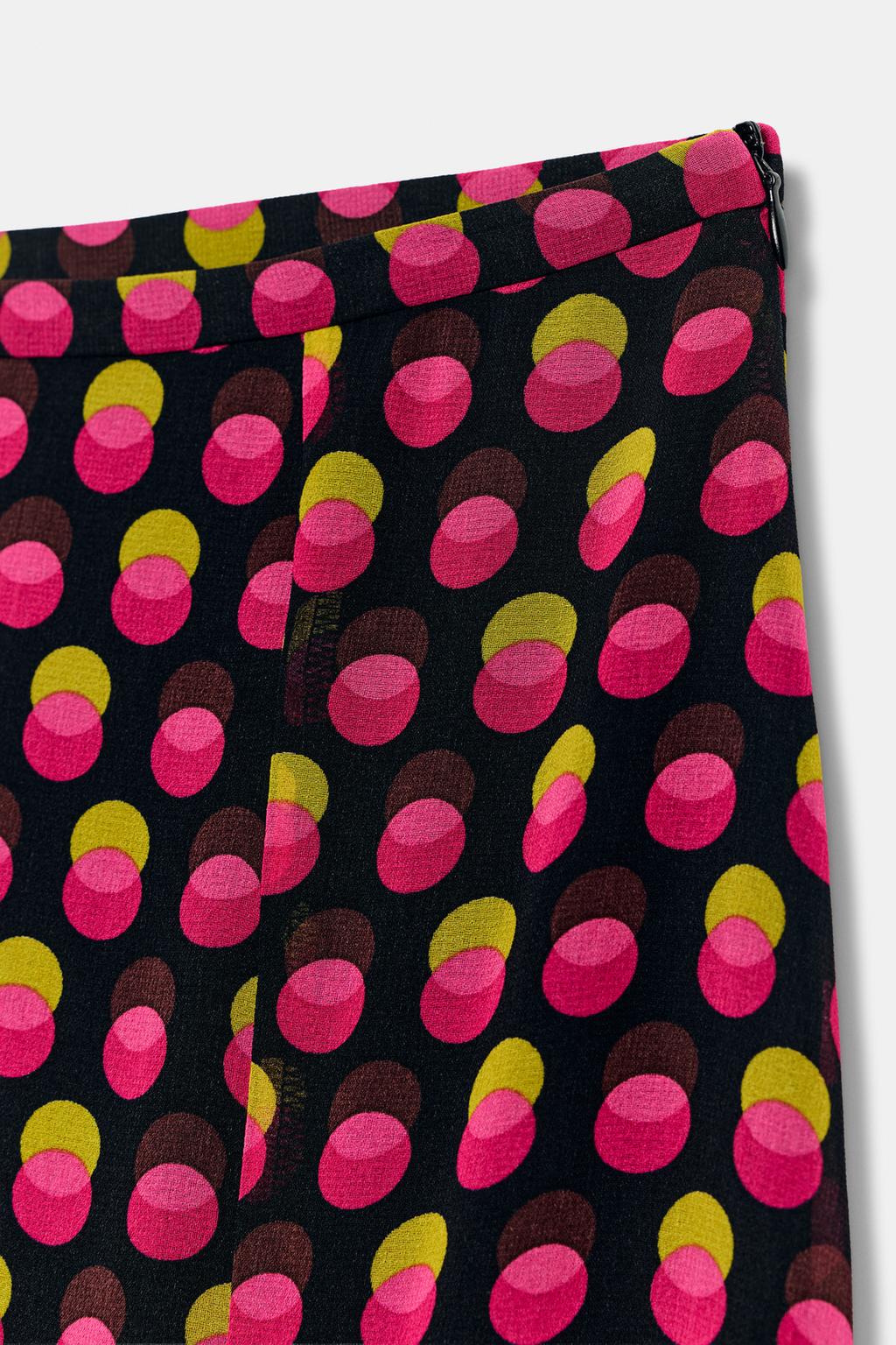 ЮБКА МИДИ АСИММЕТРИЧНОГО КРОЯ В ГОРОШЕК