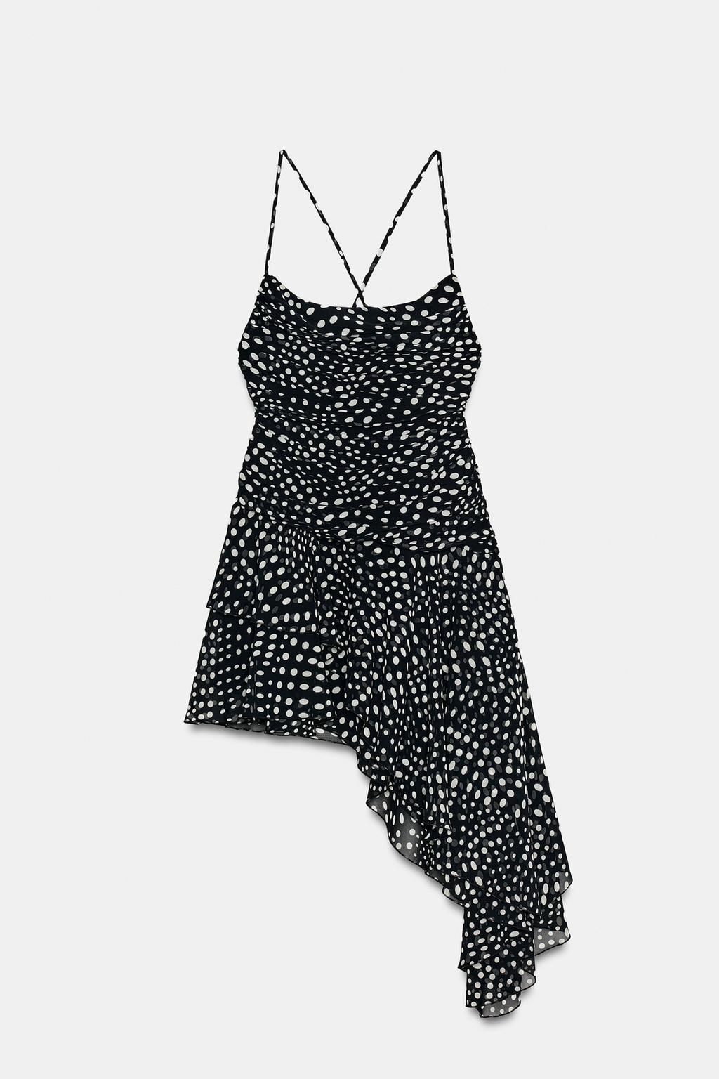 ПЛАТЬЕ СО СБОРКАМИ В ГОРОШЕК