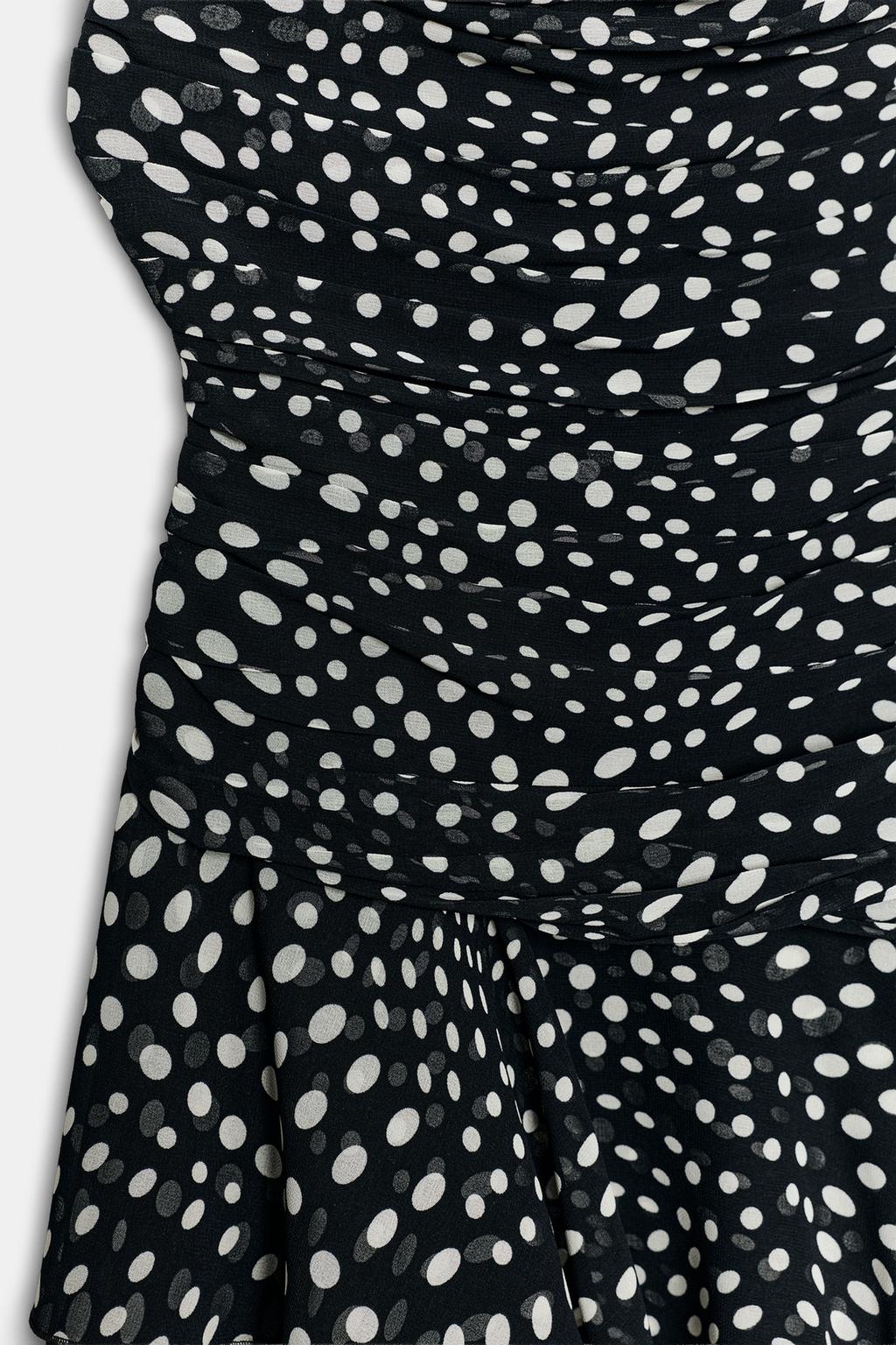 ПЛАТЬЕ СО СБОРКАМИ В ГОРОШЕК