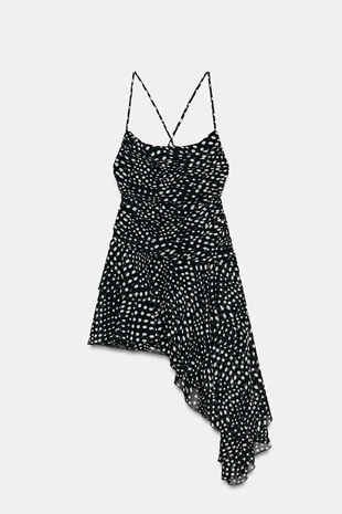 Платье со сборками в горошек- Заказать в России