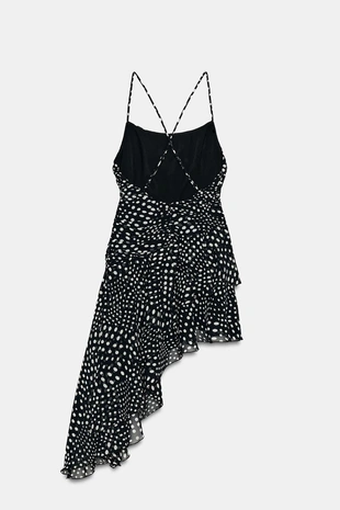 Платье со сборками в горошек- Заказать в России