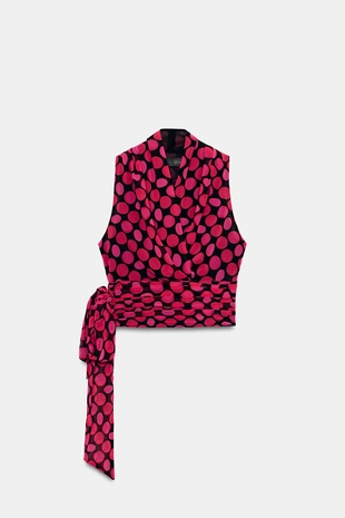 Топ в горошек с бантом- Заказать в России