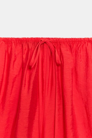 Брюки палаццо на шнурке