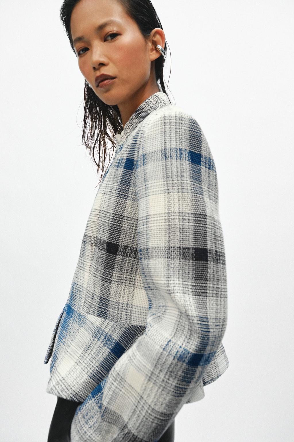 БЛЕЙЗЕР С БАСКОЙ ИЗ ТЕКСТУРНОЙ ТКАНИ — ZW COLLECTION