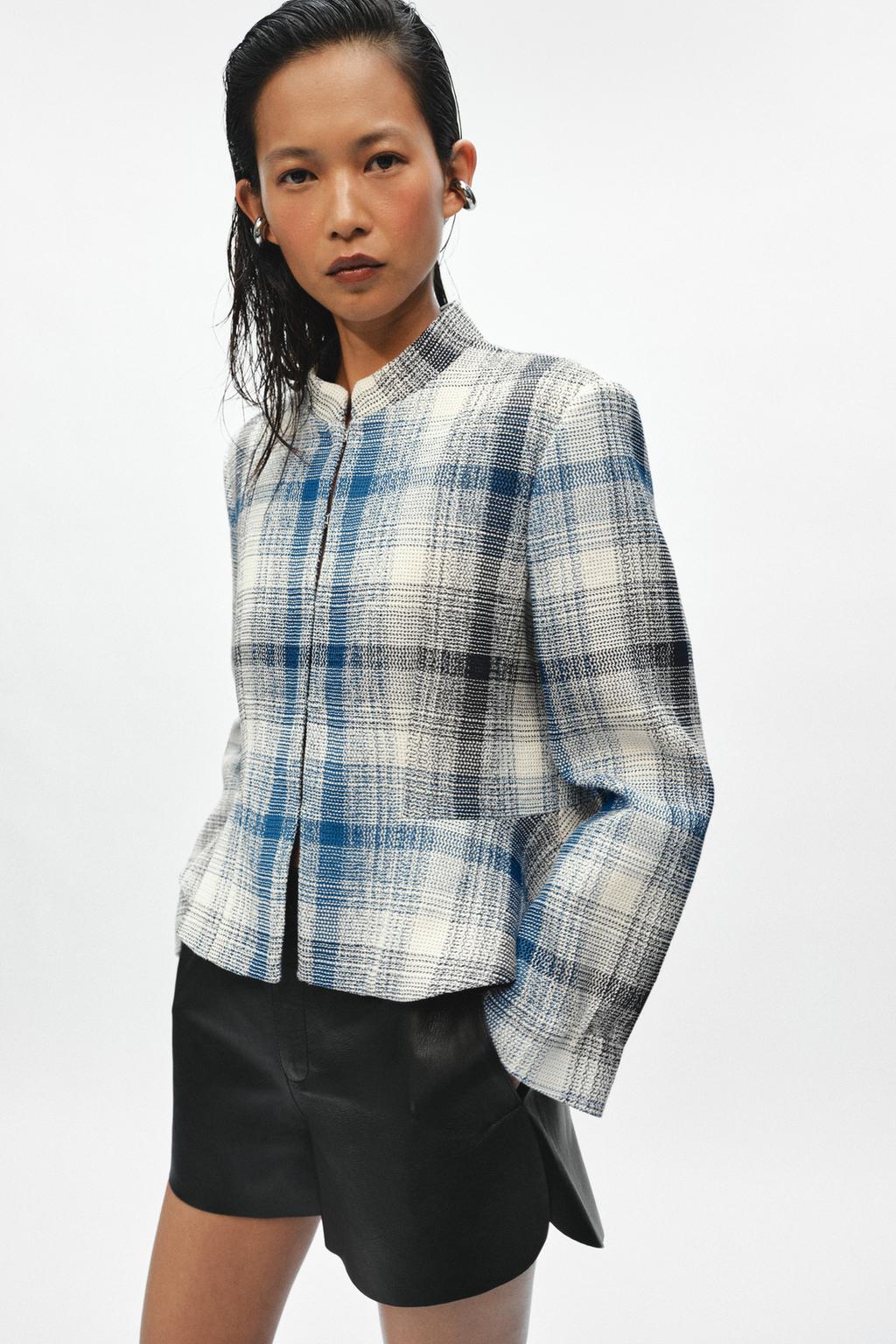 БЛЕЙЗЕР С БАСКОЙ ИЗ ТЕКСТУРНОЙ ТКАНИ — ZW COLLECTION