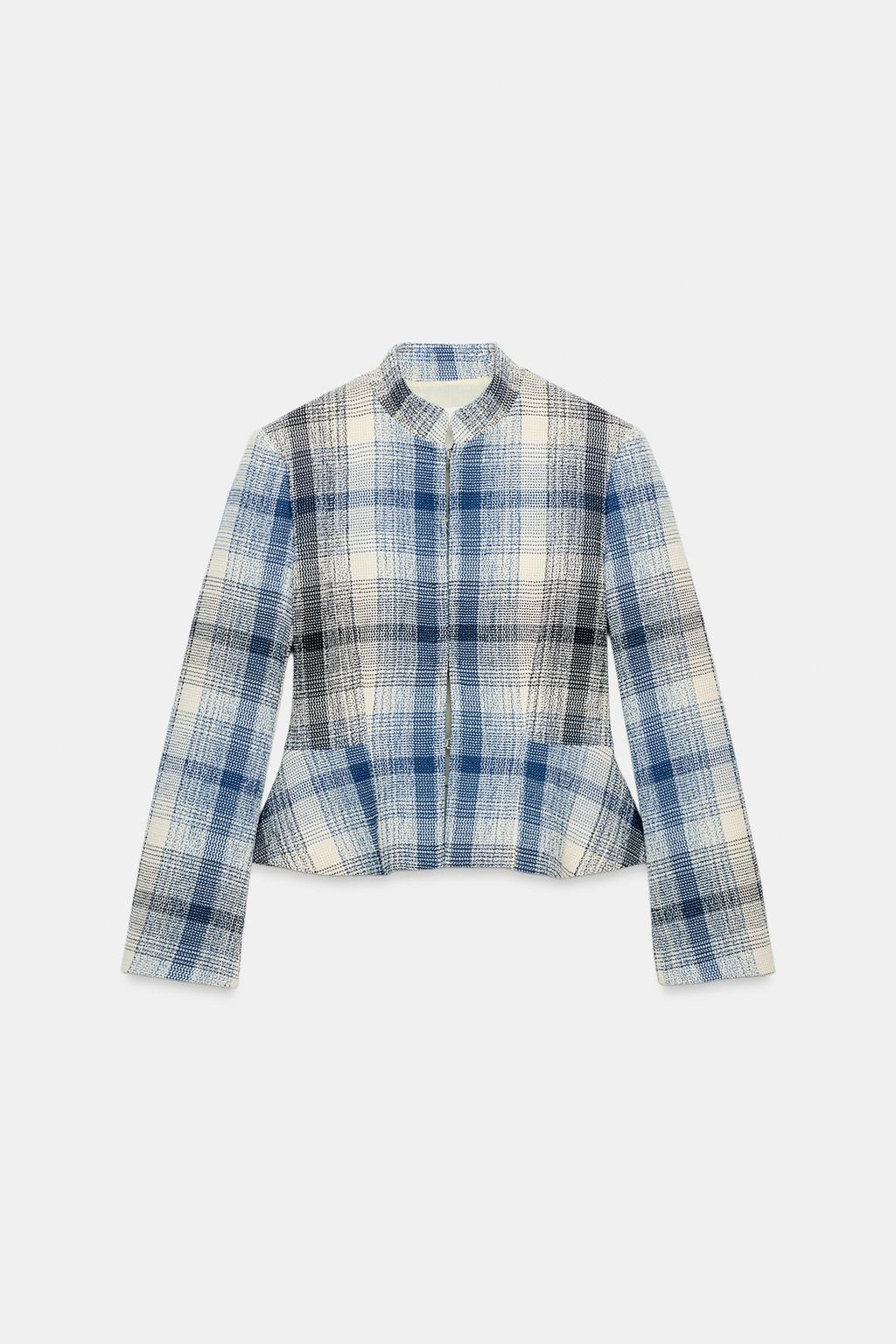 БЛЕЙЗЕР С БАСКОЙ ИЗ ТЕКСТУРНОЙ ТКАНИ — ZW COLLECTION