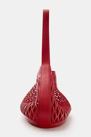 Кожаная сумка с перфорацией- Заказать в России