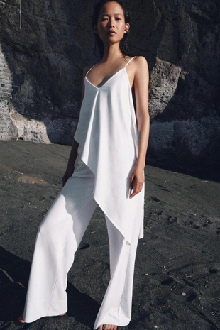 Топ асимметричного кроя из плотного хлопка- Заказать в России