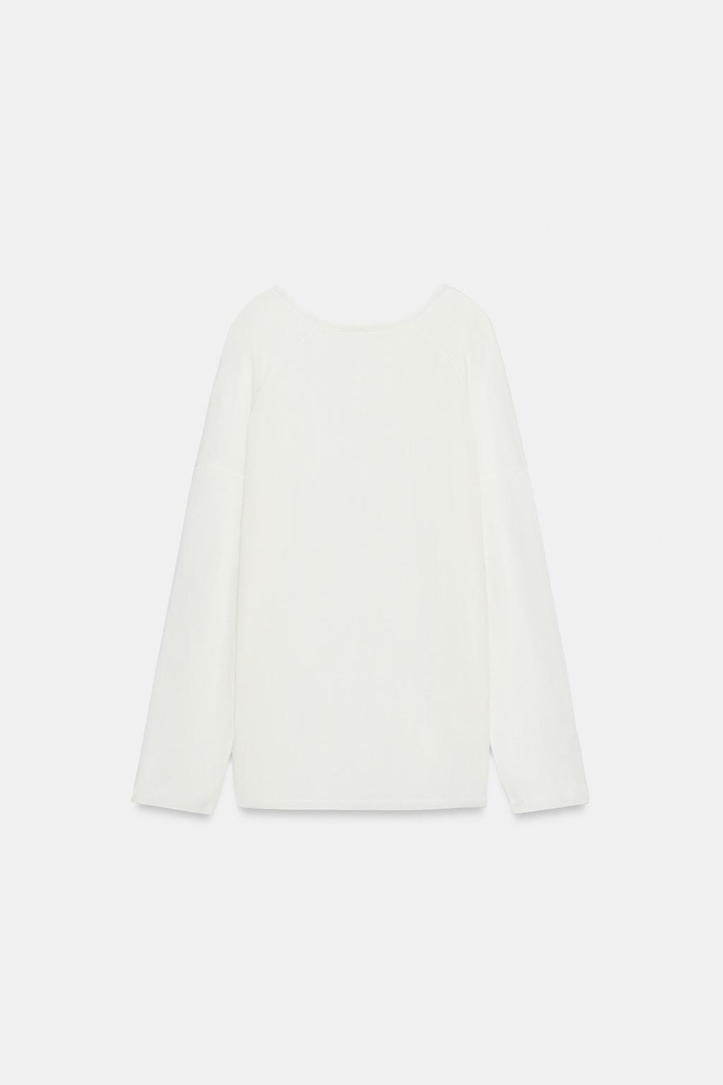 ДЖЕМПЕР ИЗ ТОНКОГО ТРИКОТАЖА С V-ОБРАЗНЫМ ВЫРЕЗОМ