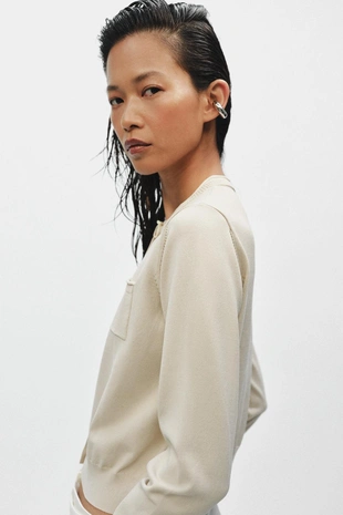 Комбинированный кардиган- Заказать в России