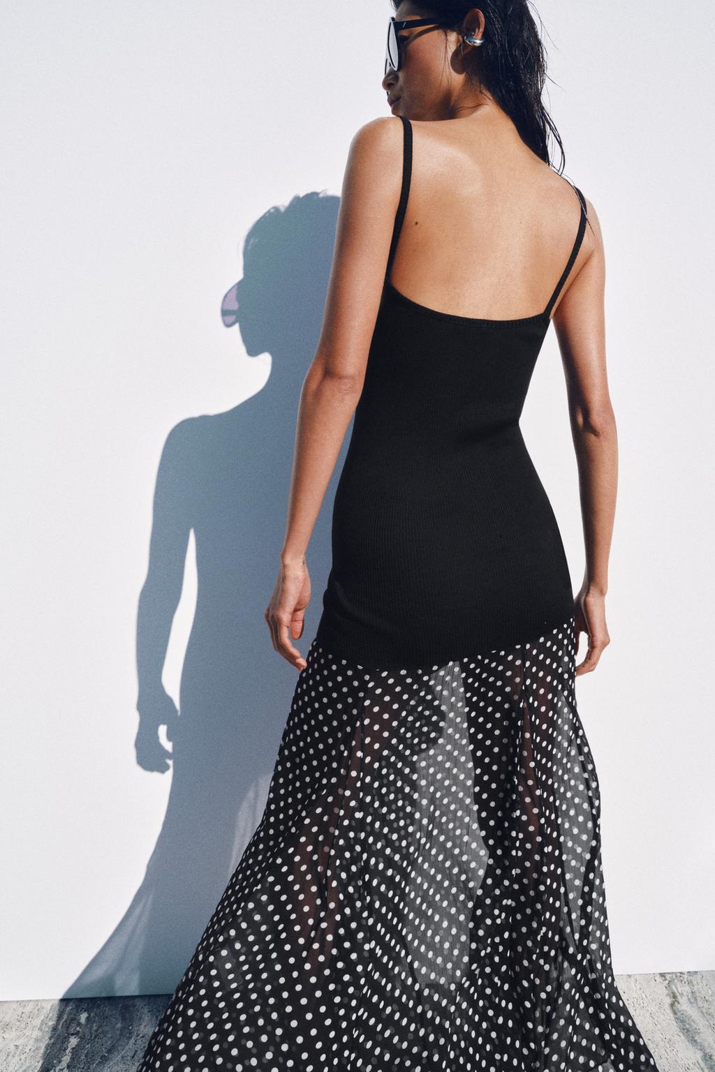 КОМБИНИРОВАННОЕ ПЛАТЬЕ В ГОРОШЕК