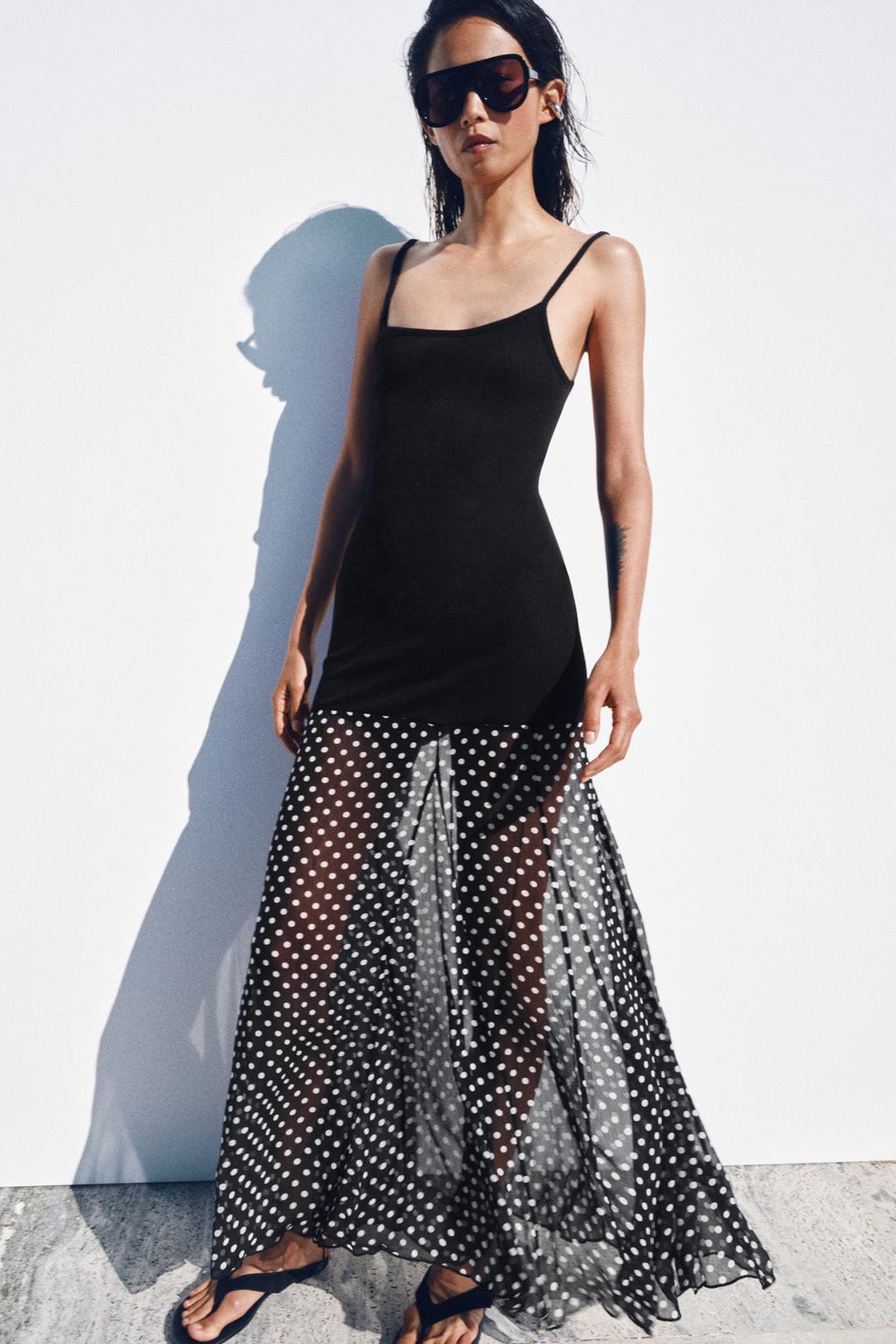 КОМБИНИРОВАННОЕ ПЛАТЬЕ В ГОРОШЕК