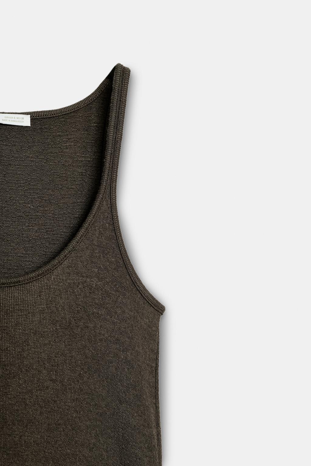 ПЛАТЬЕ ИЗ ТКАНИ С ЭФФЕКТОМ ПОЛОТНА