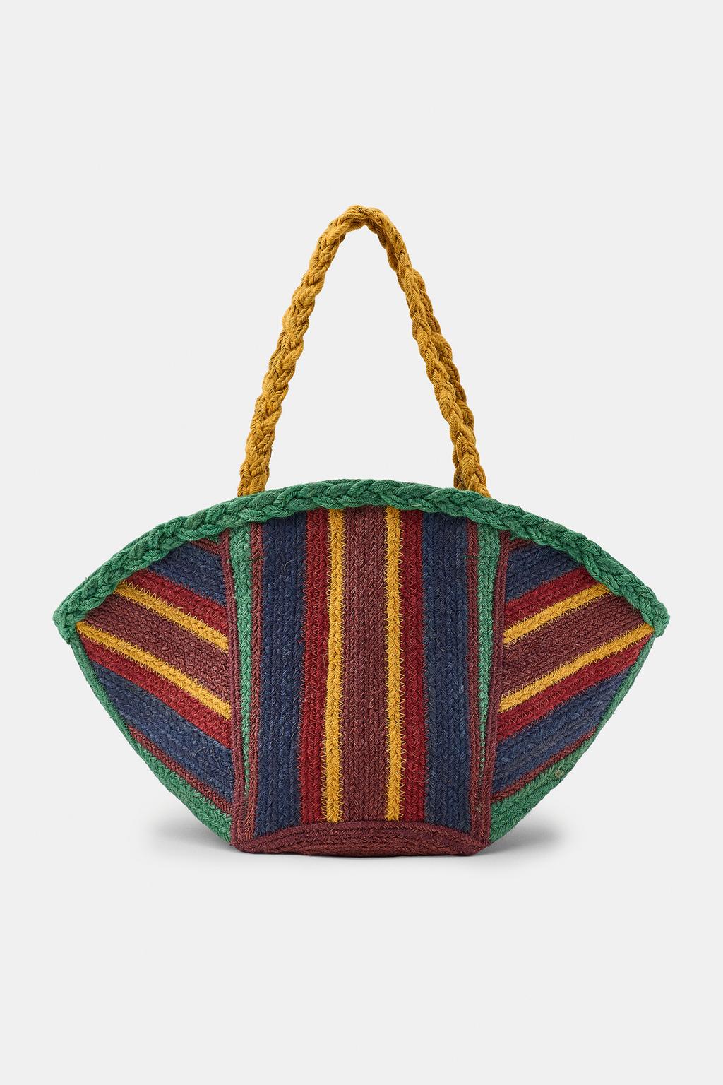 СУМКА ИЗ 100% ДЖУТА В ПОЛОСКУ