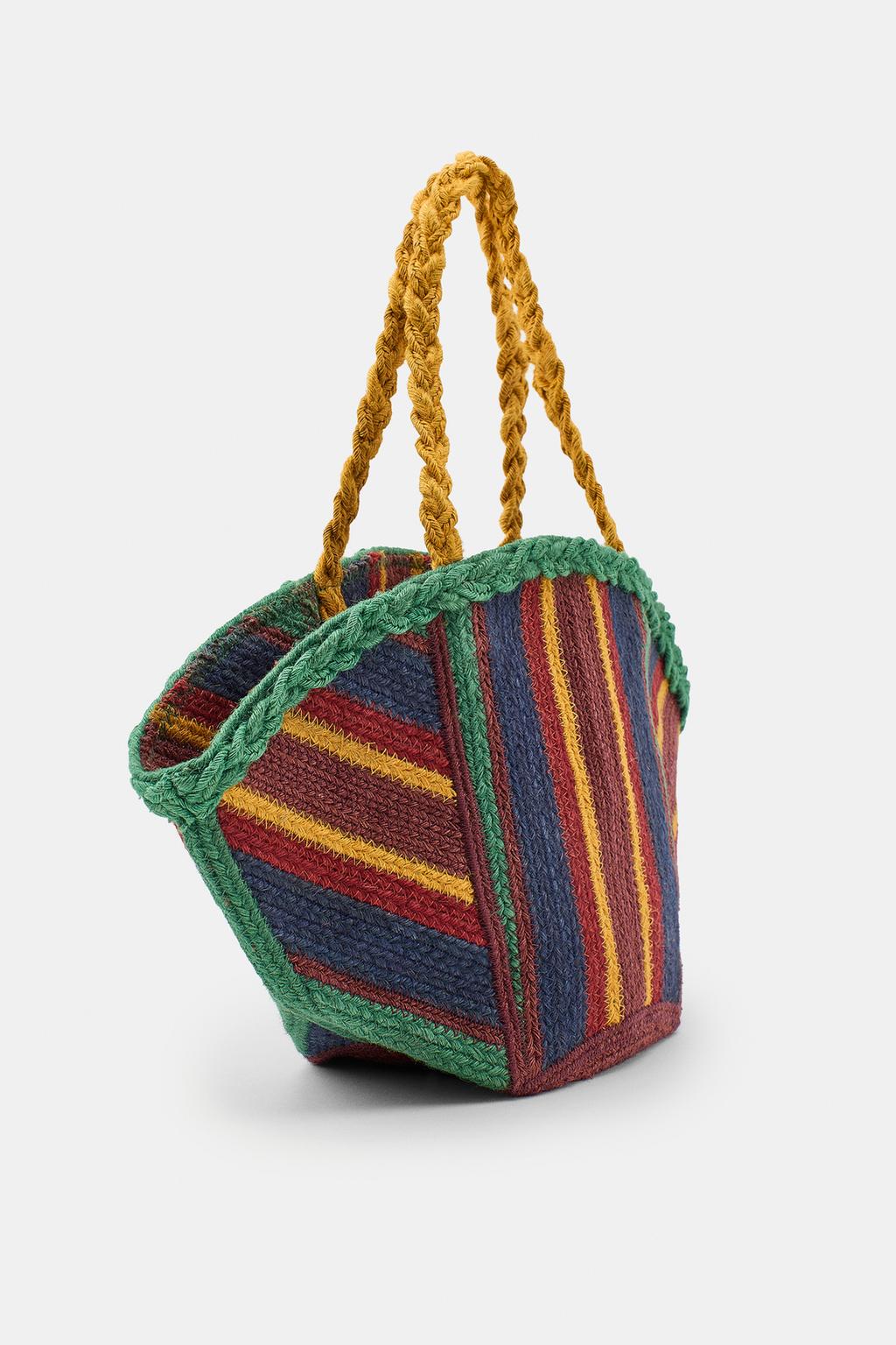 СУМКА ИЗ 100% ДЖУТА В ПОЛОСКУ