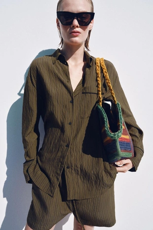 Сумка из 100% джута в полоску- Заказать в России