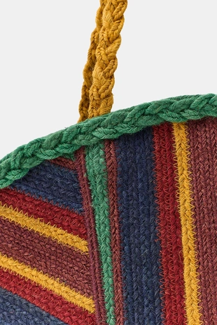 Сумка из 100% джута в полоску- Заказать в России