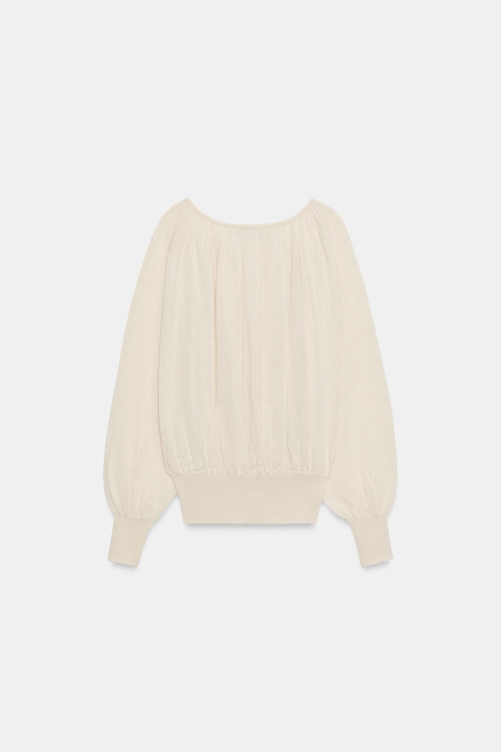 БЛУЗА В РУБЧИК С ВЫРЕЗОМ ЛОДОЧКОЙ