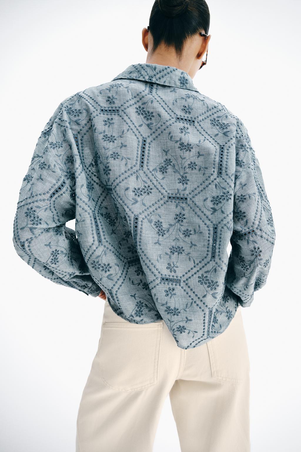 РУБАШКА С АЖУРНОЙ ВЫШИВКОЙ