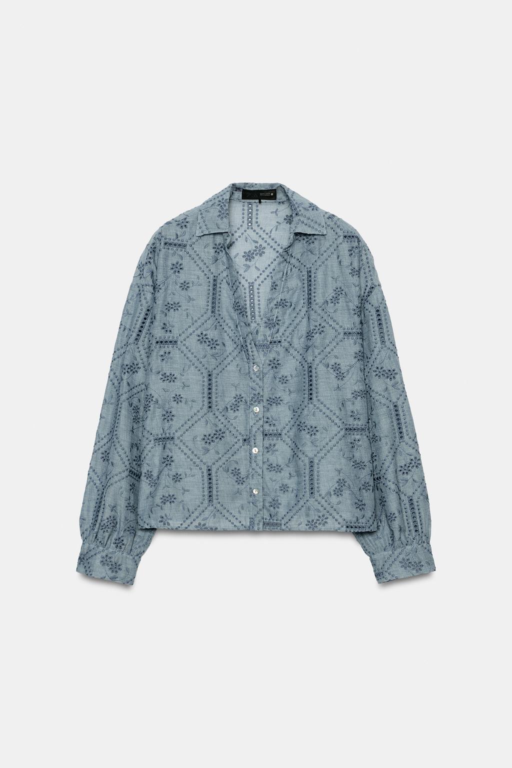 РУБАШКА С АЖУРНОЙ ВЫШИВКОЙ