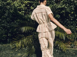 Рубашка в полоску с металлизированной нитью- Заказать в России