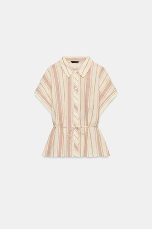 Рубашка в полоску с металлизированной нитью- Заказать в России