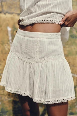 Юбка-шорты с кружевными вставками- Заказать в России