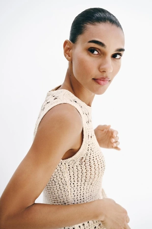 Топ из трикотажа Pointelle- Заказать в России