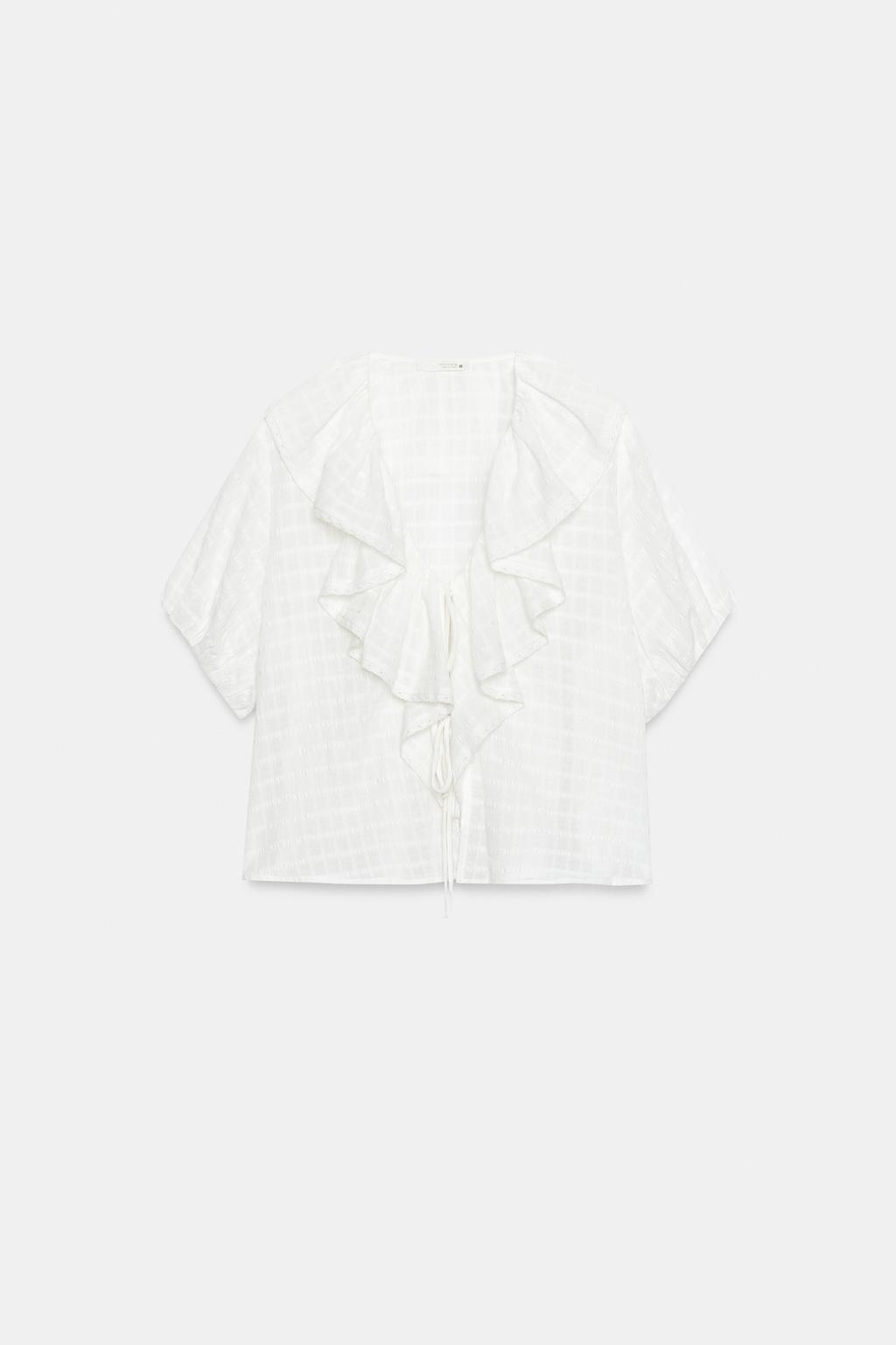 БЛУЗА С ВОЛАНАМИ И ЗАВЯЗКАМИ