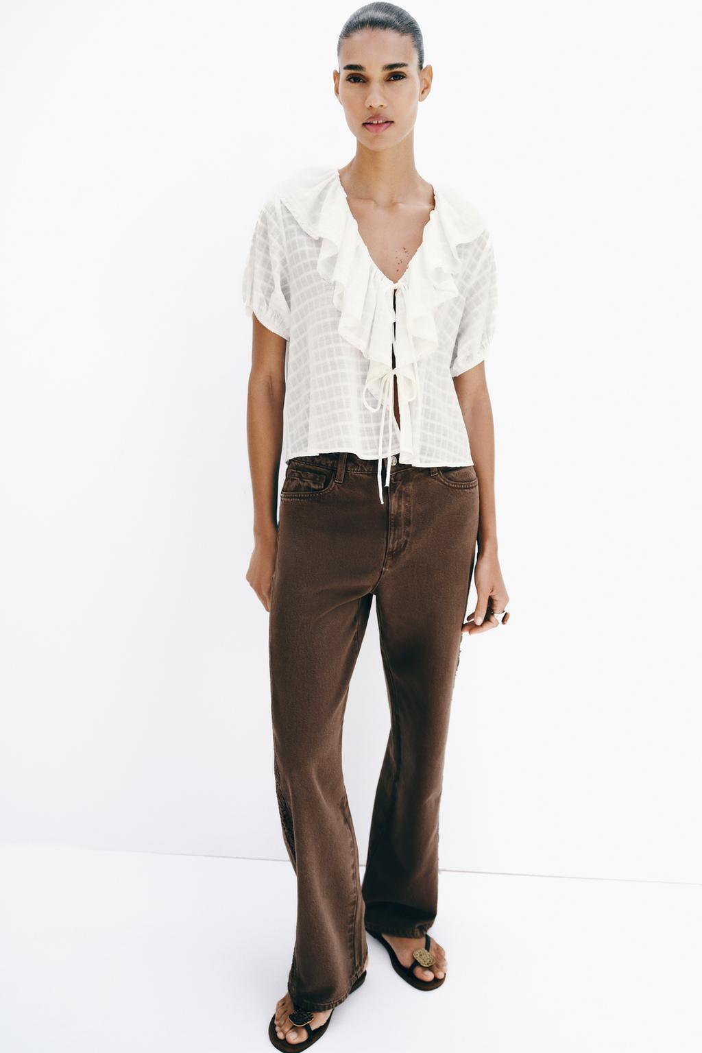 БЛУЗА С ВОЛАНАМИ И ЗАВЯЗКАМИ