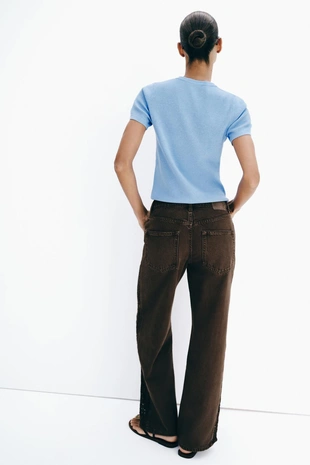 Джинсы Z1975 Loose со средней посадкой и вставками крючком- Заказать в России