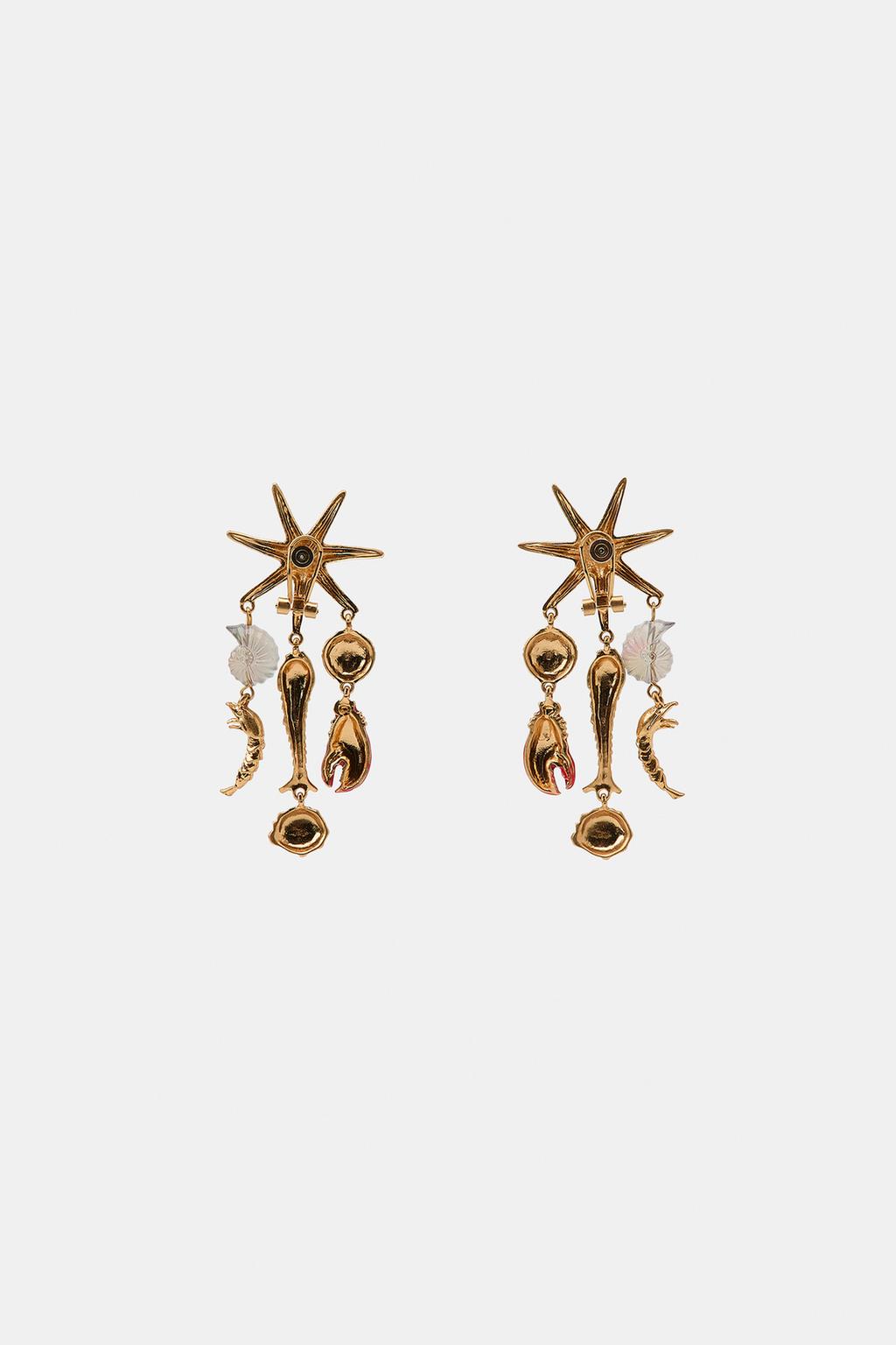 СЕРЬГИ-ЗВЕЗДЫ С МОРСКИМИ ПОДВЕСКАМИ