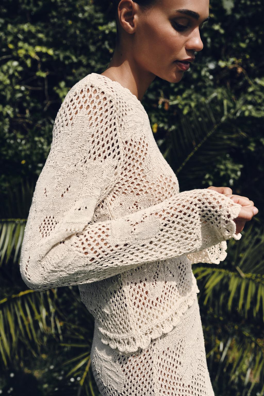 СВИТЕР АЖУРНОЙ ВЯЗКИ