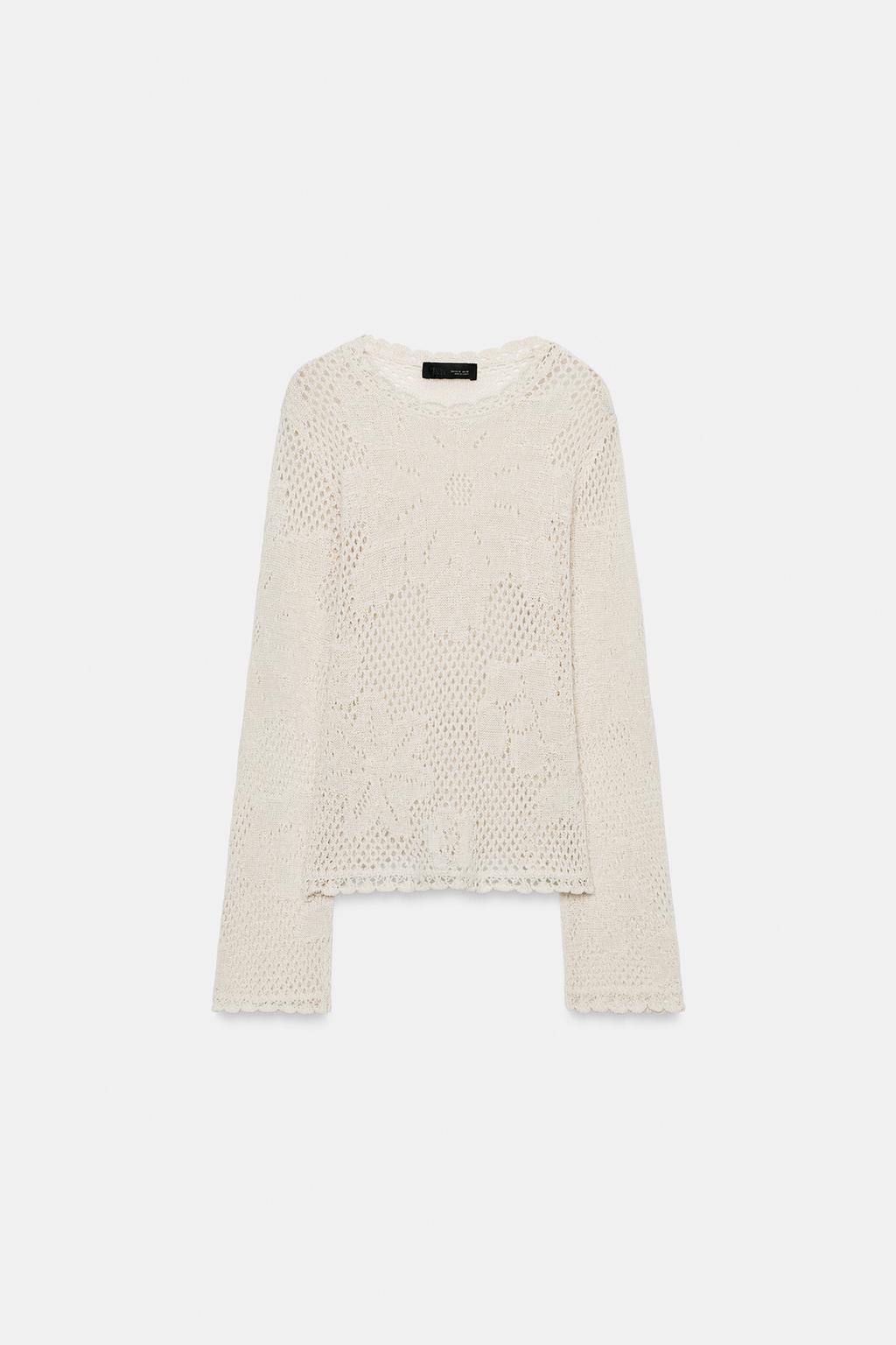 СВИТЕР АЖУРНОЙ ВЯЗКИ