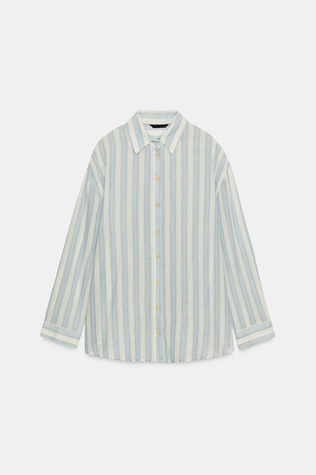 ОБЪЕМНАЯ РУБАШКА В ПОЛОСКУ