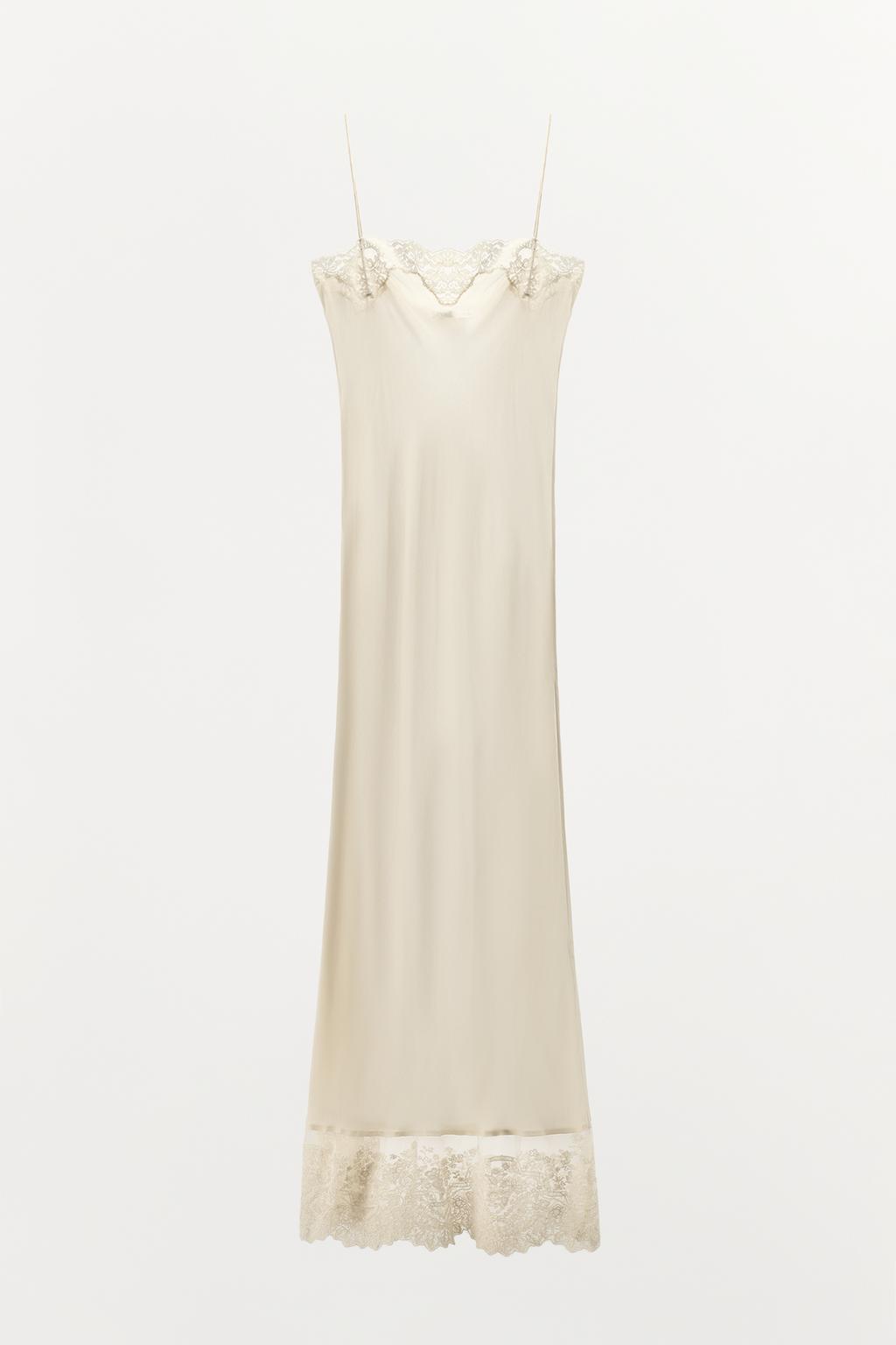 ПЛАТЬЕ В БЕЛЬЕВОМ СТИЛЕ С КРУЖЕВОМ