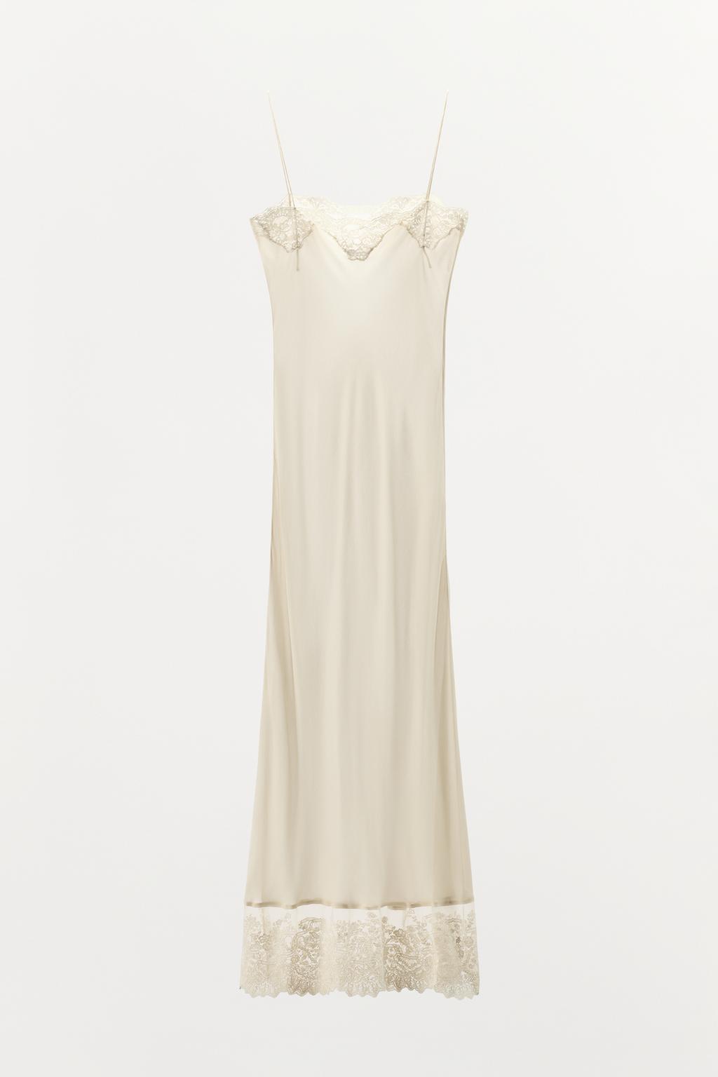 ПЛАТЬЕ В БЕЛЬЕВОМ СТИЛЕ С КРУЖЕВОМ